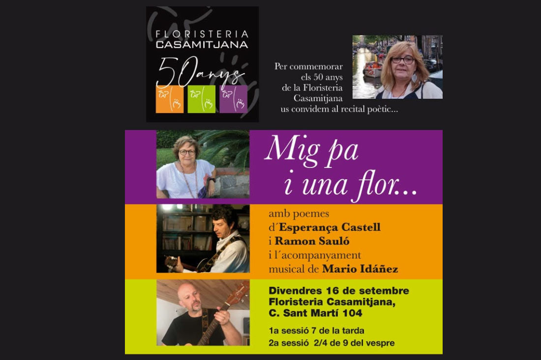Poesia, música i natura amb un nou pas en el 50 aniversari de la Floristeria Casamitjana
